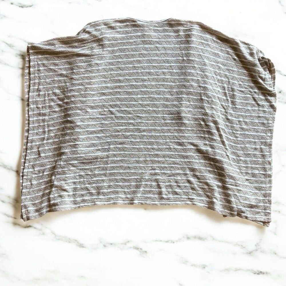 Time And Tru Open Front Sweater Cardigan Sz XL 16 - 18 Tan White Stripe Kimono